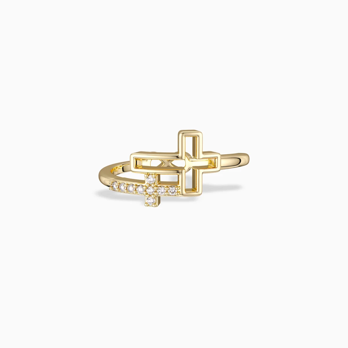 Double Hollow Cross And Infinity Ring - Image 2